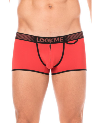 Mini-Pants rouge échancré avec zip 